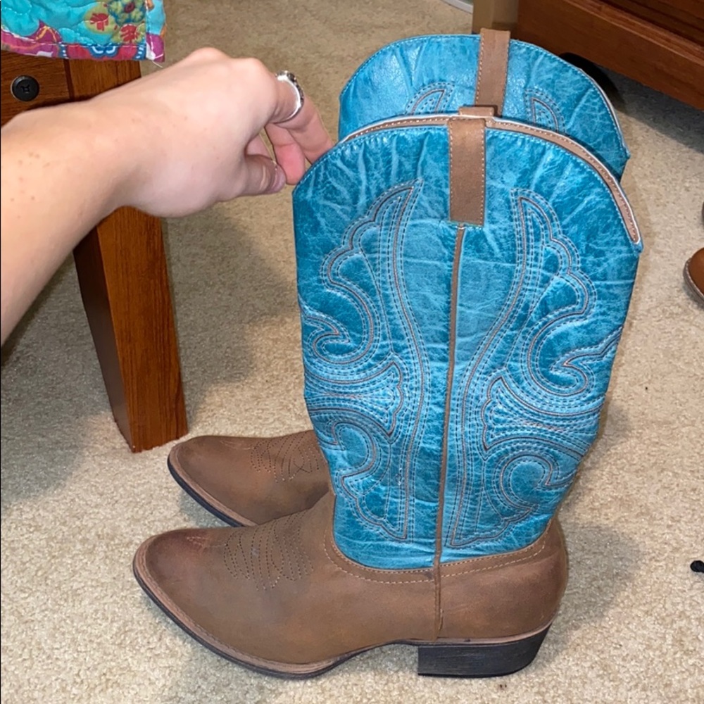 teal cowgirl boots